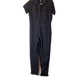 Young Fabulous & Broke Black Short Sleeve Jumpsuit Utility Style Romper